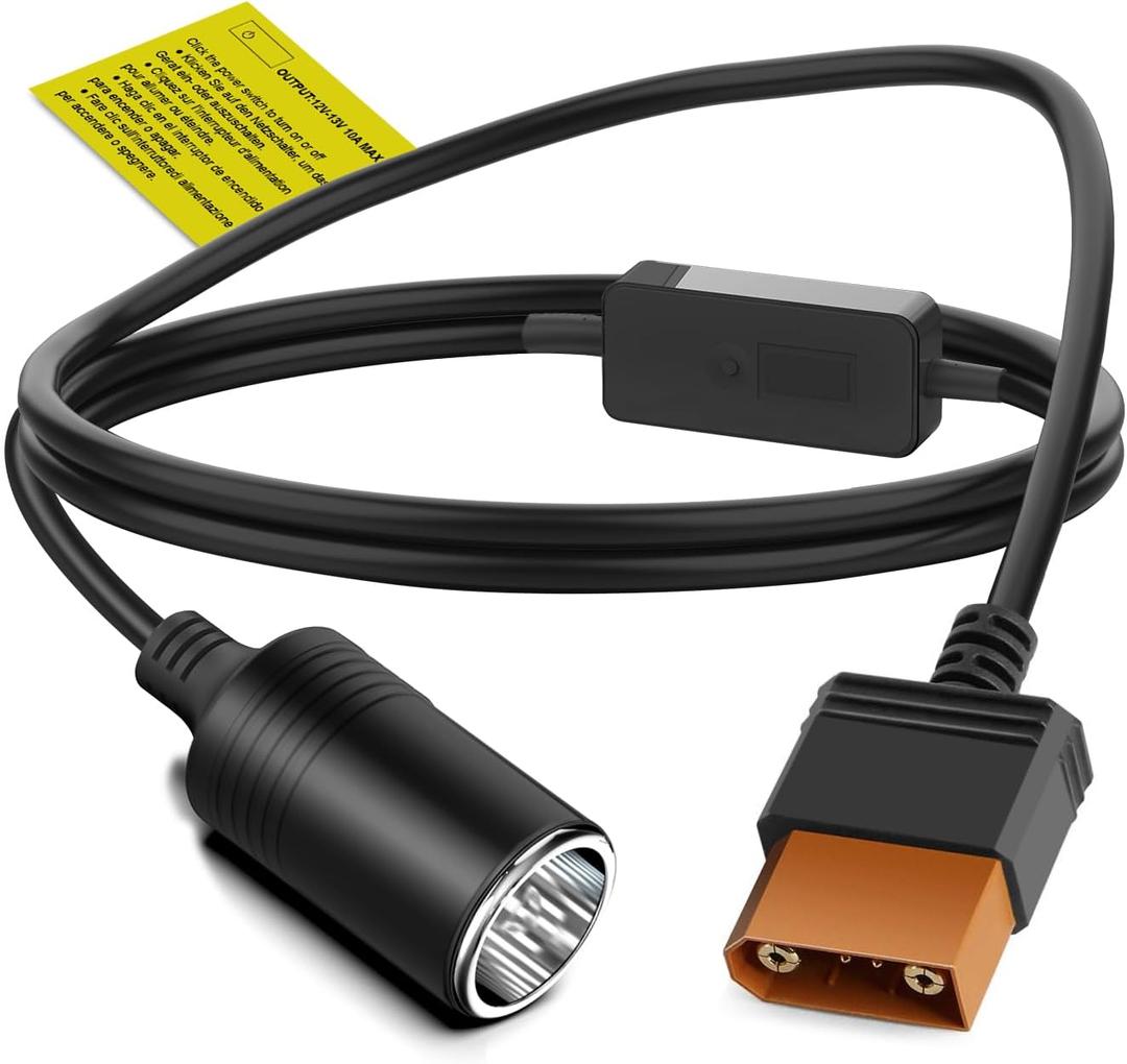 TAIFU 12V SDC to Car Charger Plug Power Cable Replacement for DJI Power 2000/1000V2/1000/500 Portable Power Station Cigarette Lighter Plug 1024Wh / 2048Wh Solar Generator Power Cord