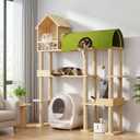 60'' Cat Tree for Automatic Litter Box, for Heavy Cats up to 22lbs