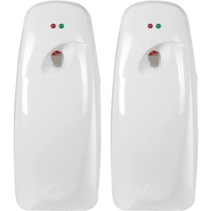 Automatic Air Freshener Spray Dispenser (2-Pack) Wall Mounted or Free Standing, Commercial and Home Use, Multiple Time Scent/Mist Release Settings for Room/Restroom Sprayer (White)