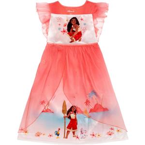 Disney Girls' Princess Dress Nightgown, Fantasy Gown, Soft & Cute Pajamas for Kids (3T, Moana Dreamer)