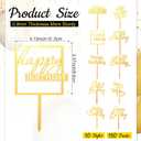 150 Pcs Happy Birthday Cake Toppers Acrylic Cake Topper Glitter Birthday Cake Decorations Double Sided for Adults Various Cake Decoration Party Supplies(Gold,Brief)