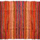 INDIAN ARTISTIC Multicolor Chindi Rag Rug 4x6 Ft  Handwoven Recycled Cotton Reversible Area Rug  Vibrant & Eco-Friendly Living Room Carpet  48x72 Inch (Red)