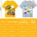 Boys Short Sleeve T Shirts Kids Crewneck Summer T-Shirts Toddler Graphic Tees Casual Soft Cool Tops 3-8 Years (Yellow)
