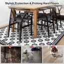 3' x 4' Plastic Floor Mat for Home, Vinyl Tile-Look Area Mat for Hard Floor