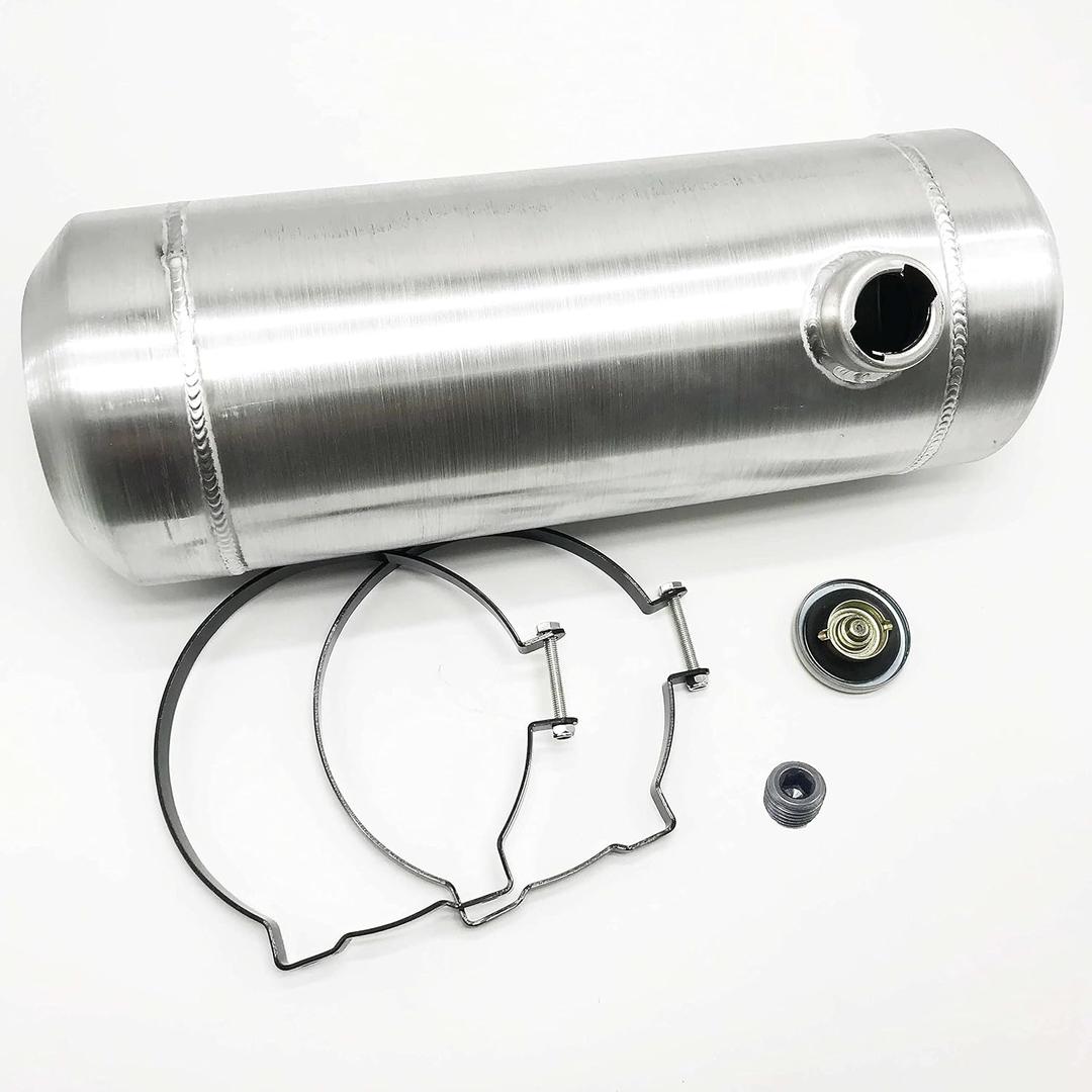 JSD 4.5 Gallons 8"x22" Aluminum Spun Round Gas Tank Fuel Tank End Fill 1/4"-18NPT Outlet With CAP