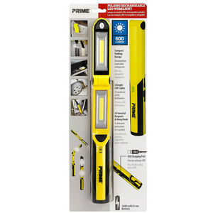 Prime LED Magnetic Hand Free Foldable USB Rechargeable Worklight Hooks 600 Lumen