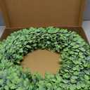 24 Inch Artificial Boxwood Wreath Spring Summer Wreath Faux Greenery Wreaths for Front Door Outside Wall Window Porch Farmhouse Garden Wedding Party Home Decor