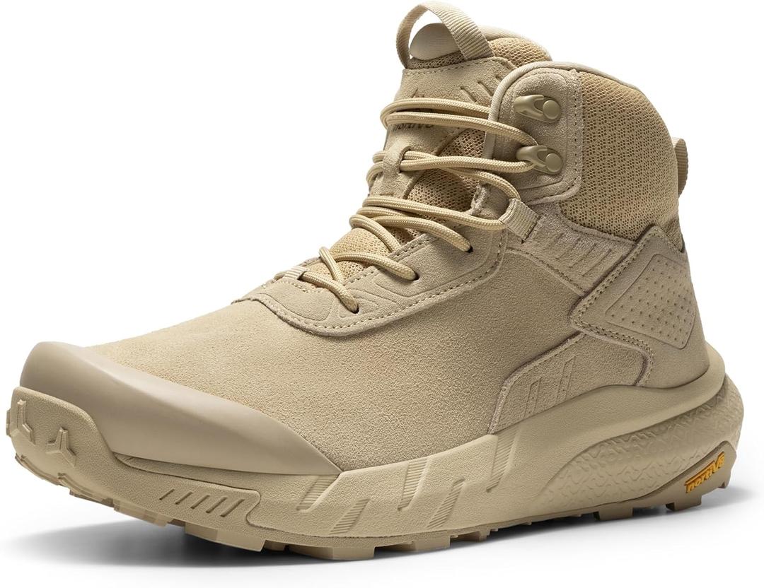 NORTIV 8 Men's Waterproof Military Tactical Work Boots Leather Motorcycle Combat Lightweight Non-Slip Hiking Boots for Men VaporGuard (9, Sand-6 Inches)