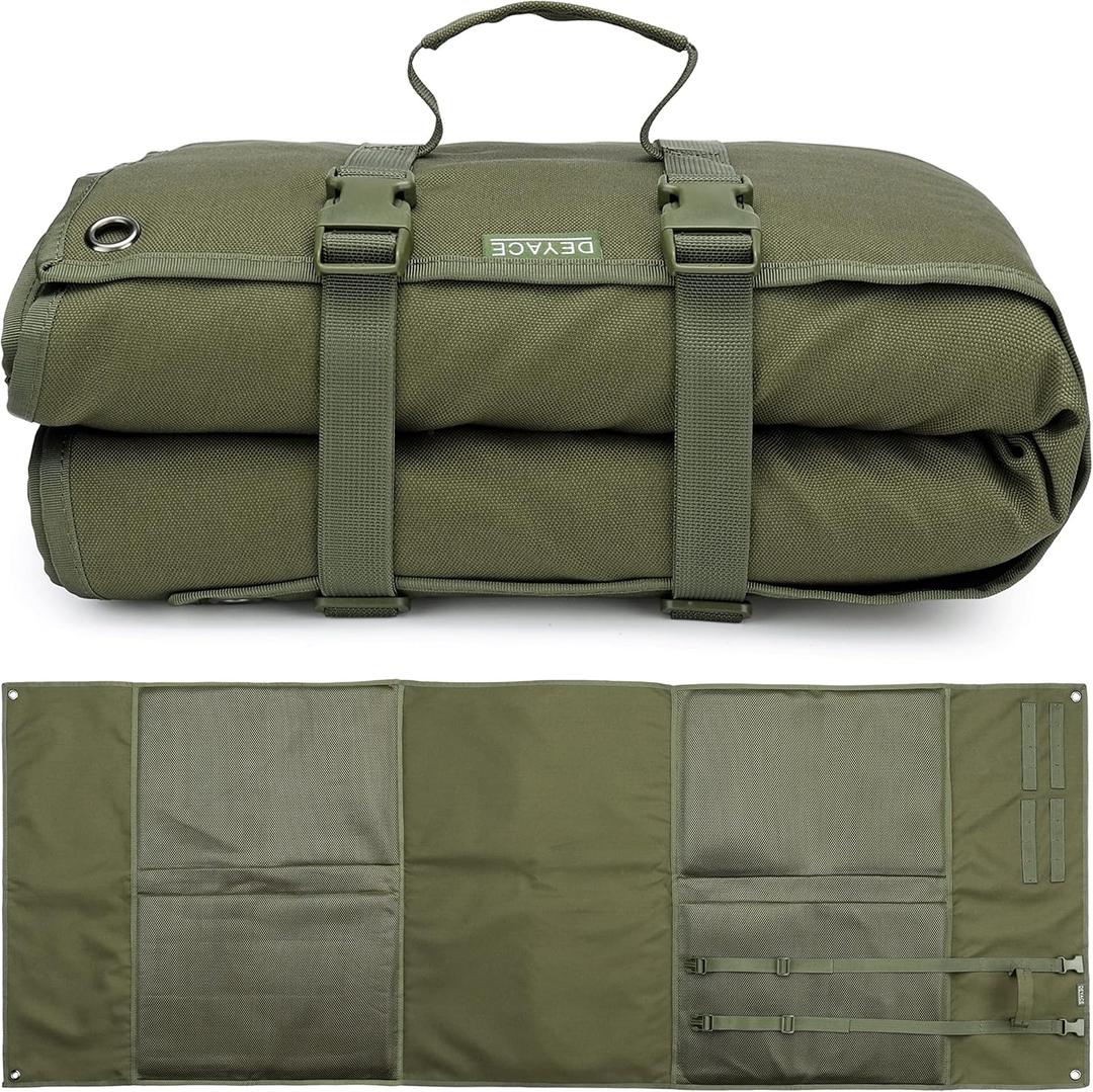 Shooting Mats Prone Padded, Extra Large Portable Roll Up Shooting Padded Mat for Range Shooting and Hunting (Green Camo)