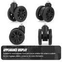 2-Pcs Luggage Wheel Replacement, Suitcase Wheels Plastic for DIY Repair, Spinner Wheels Mute 360 Degree Rotation, LN2, Black