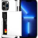 Nvollnoe for iPhone 13 Pro Case with Card Holder Heavy Duty Protective Dual Layer Shockproof Hidden Card Slot Slim Wallet Case for iPhone 13 Pro for Men&Women(White)