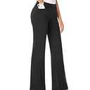 Tapata Women's 28''/ 30''/ 32''/ 34'' Stretchy Bootcut Dress Pants with Pockets Tall, Petite, Regular for Office Work Business 28", Black, L