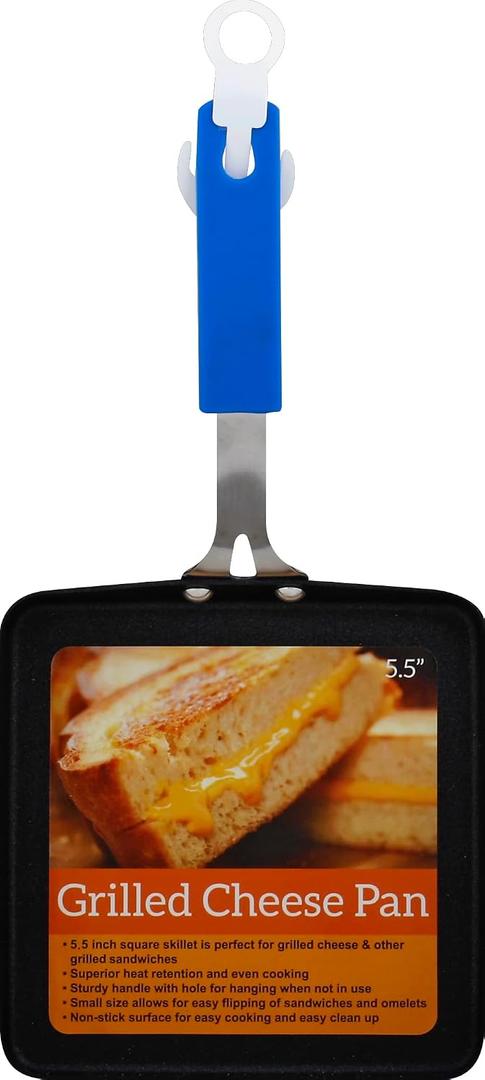 Items 4 U!, Grilled Cheese Non-Stick Pan, 5.5 Inches, Square, 1-Pack