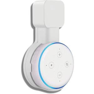 Sintron Wall Mount Holder for Dt 3 & UK Google Mini, Smart Home Outlet Wall Mount Stand Hanger for Dot 3rd Generation Speaker Holder, Space Saving Accessories Without Messy Wires, for Room (White)