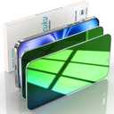 (2 Pack) Privacy Screen Protector for iPhone 16 Pro 6.3 Inch Anti-Spy Tempered Glass, Green Gradient Color Anti Spy Anti Blue Light HD Full Coverage