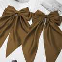 Hair Bows for Women Soft Satin Hair Bow for Hair Ponytail Holder Hair Ribbons Bows Hair Clips Coquette Hair Accessories Gifts (Coffee,1Pcs)