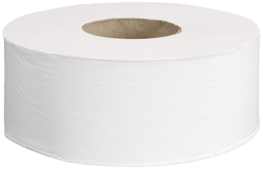 AmazonCommercial 2-Ply White Jumbo Roll Toilet Paper, 9 in, Septic Safe, Compatible with Universal Dispensers, FSC Certified, 1000 Feet Per Roll (Pack of 12)
