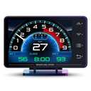 MH Obd2 Gauge Display Heads Up Display 4.3-inch TFT LCD Screen Multi-Function Digital HUD Gauge Cluster with Speed RPM Boost for All Car