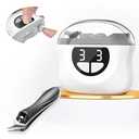 Electric Nail Clipper, 2 in 1 Improved Nail Clippers Set, 2026 Improved Automatic Nail File Trimmer with Polishing for Kids, Adult, Seniors, Men, Caregivers (Gift Oblique Nail Clippers)-Grey