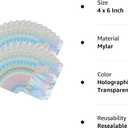 100 Pieces Mylar Holographic Resealable Bags - 4 x 6" Smell Proof Bags, Candy Bags Foil Pouch Bags for Party Favor Food Storage Holographic Color, 4 x 6 Inch