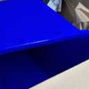 Amazon Basics Rectangular Commercial Office Wastebasket, Easy to Clean, Lightweight, 10 Gallon, Blue, Recycle Logo