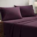 Superior Flannel Cotton Pillowcase Bedding Set, Set Includes: 2 Pillow Covers, Solid Contemporary Bedroom Accent, Modern Traditional Soft, Breathable and Plush, King, Purple