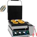 Hehinton Commercial Waffle Maker, 110V 2300W Belgian Waffle Maker with Oil Grooves and Drip Tray, Heavy Duty Stainless Steel Body, Nonstick Waffle Iron Perfect for Home Kitchen Restaurant