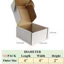 RLAVBL 4x4x2 Shipping Boxes Set of 100, White Small Corrugated Cardboard Box, Mailer Box