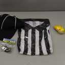 obmwang Referee Shirt for Womens and Mens, Stripe Umpire Jersey Referee Hat Yellow Penalty Flag and Whistle for Halloween (M)