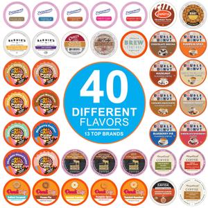 Crazy Cups Flavored Coffee Pods Variety Pack for Keurig K Cups Brewers, Assorted Flavored Coffee Sampler, 40 Count