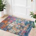 Soft Washable Abstract 2x3 Rugs - Living Room Bedroom Large Area Rug Indoor Farmhouse Stain Resistant Carpet Non-Slip Machine Washable Distressed Soft Room Decor 2x3 Colorful/Multi