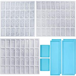 4 Packs Domino Molds and Dominoes Box Molds, CNYMANY 92 Cavities Double 12 Silicone Epoxy Resin Casting Jumbo Mold Clay Mold Storage Box Mold for DIY Pendant Jewelry Crafts Making Tool