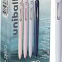 uni-ball Zento Gel Ink Rollerball Pens, 9 Black Medium Point Smooth Writing Pens, Colored Japanese Pens, Muted Colors