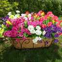 HyeFlora Artificial Fake Flowers Plants for Outdoor Outside Spring Summer Decoration, 12 Bundles Silk Colorful Morning Glory UV Sun Resistant Realistic Faux Flower for Planter Porch Patio Yard Balcony
