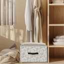 Blue Hydrangea Floral Storage Bins Basket, Rustic Cottagecore Flower Botanical Collapsible Fabric Storage Box Organizer Toybox for Bedroom Bathroom Clothes Books Toys (SNL032)