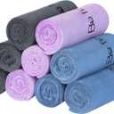 Wuwahold Microfiber Gym Towels Bigger Size Super Soft for Exercise Fitness, Sports, Workout, 380-GSM 15-Inch x 31-Inch Quick-Drying Towels (9 Pack, 3Grey+3Blue+3Purple)