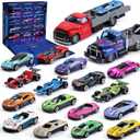 24-Piece Advent Calendar with Play Vehicles - Christmas Countdown Toy Box for Kids - Exciting 24 Days of Surprises for Boys