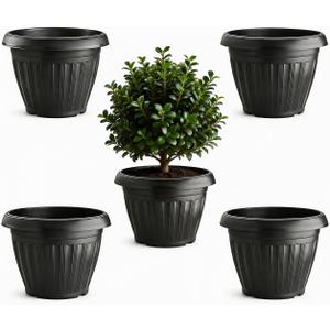 2x5 Pack 18 Inch Large Plant Pots, Plastic Planters for Outdoor Plants