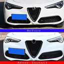 YIWANG Carbon Fiber Style ABS Chrome Front Grill Decoration Frame Trim 2Pcs For Alfa Romeo Stelvio 2017 2018 2019 2020 Auto Accessories (NOT Applicable for Giulia) (Carbon Fiber)
