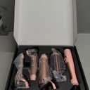 Farery 4-in-1 Interchangeable Automatic Rotating Curling Iron & Thermal Brush Set, 0.75''/1''/1.25'' Curling Iron & 1.5'' Heating Round Curling Brush, ONE Heat 410F, Pink