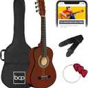 Best Choice Products 30in Kids Acoustic Guitar, All-in-One Beginner Starter Kit w/Strap, Case, Extra Strings, Rosette Inlay - Mahogany Stain
