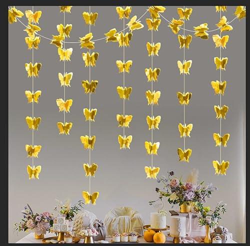 Amazon.com: Goresory 4Piece Butterfly Hanging Garlands 3D Laser Butterfly Streamers Decoration for Wedding Birthday Party Bridal Shower Decorations (Gold) : Home & Kitchen