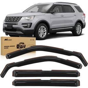 Nilight in Channel Window Deflectors for Ford Explorer 2011 2012 2013 2014 2015 2016 2017 2018 2019 Vent Window Visors,Rain Guards-4PCS