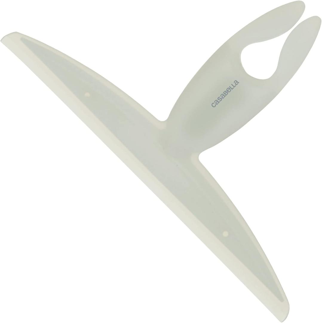 Casabella, White 44037 Clip on Silicone Squeegee, 101/8" x 11/4" x 63/4" h