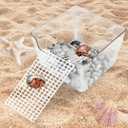 2 Pack Hermit Crab Water Tank, Cage Accessories With Climbing Ramp, Aquarium Salt Water Pool for Small or Medium Habitat Home Transparent