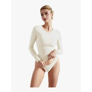 SUUKSESS Women Double Lined Fitted Basic T Shirts Crew Neck Long Sleeve Crop Top S
