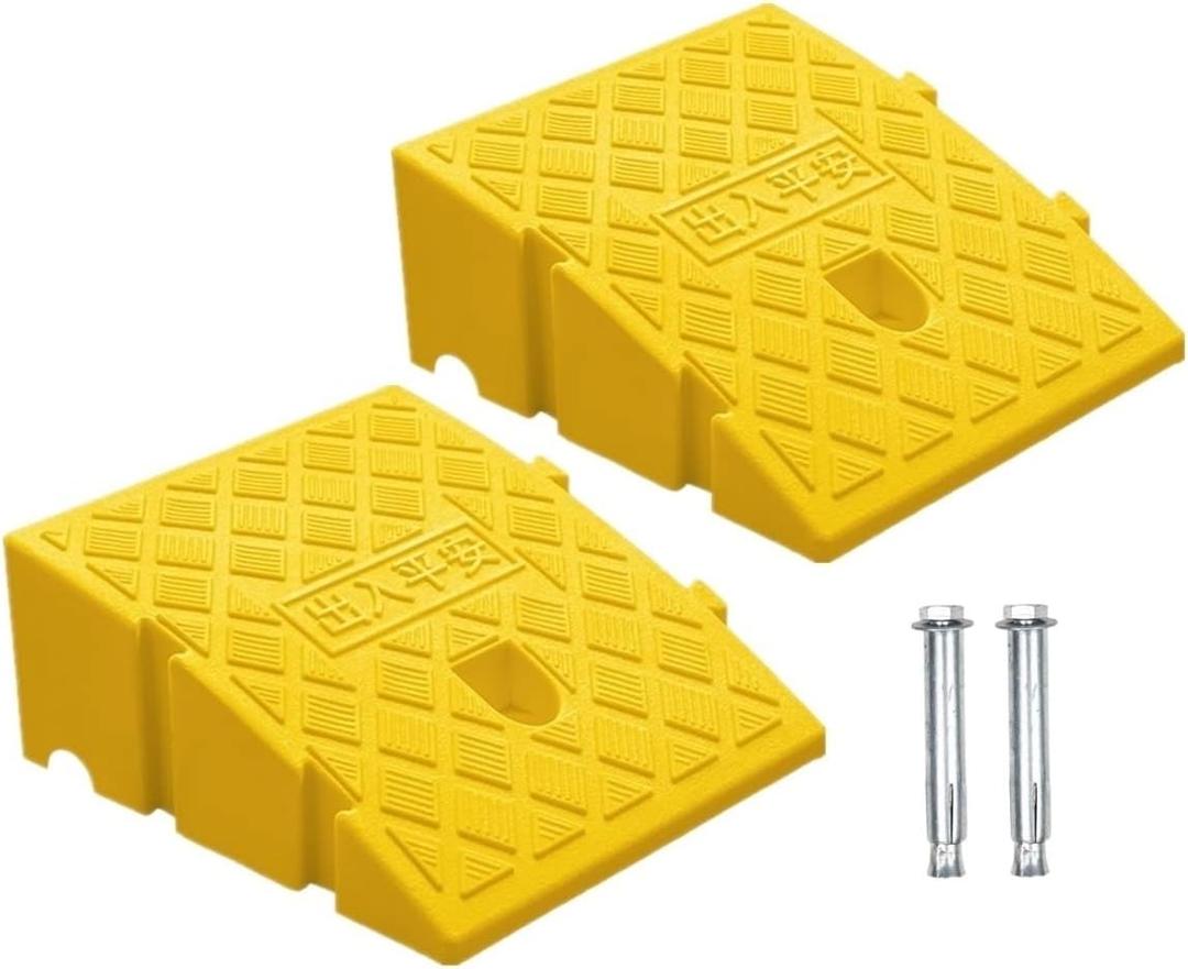 2Pack Curb Ramp, Portable Lightweight Heavy Duty Plastic Driveway Curb Ramps for Low Cars,Motorcycle Ramp,Curb Ramps (4.33 inch High)