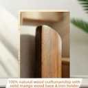 Mountain Paper Towel Holder Countertop with Mango Wood Round Base & Iron Holder, Solid Wooden Design for Kitchen & Living Room Countertop, Effortless Tear, Fits Standard/Jumbo/Mega Rolls (Brown)