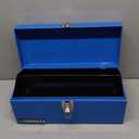 16" Portable Steel Heavy-duty Tool Box 18-Gauge with Metal Latch and Handle Blue