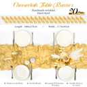 Teruntrue 20 Pack Gold Cheesecloth Table Runner 17x108 Inch, Boho Gauze Sheer Fabric Cheese Cloth Table Runners for Wedding Party Bridal Shower Baby Shower Birthday Home Decor Garden Farmhouse